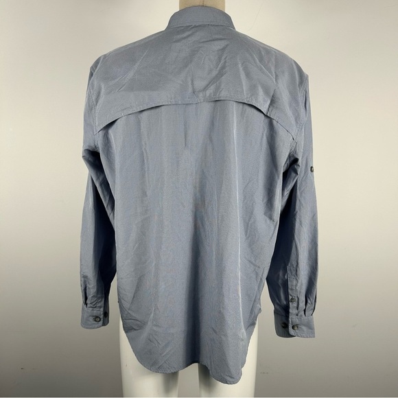 Eddie Bauer Button Up Shirt Womens PL Gray Collared Long Sleeve Button Pockets - Picture 4 of 10
